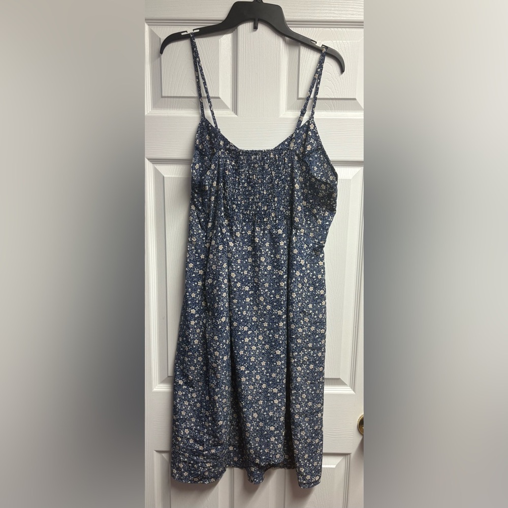 Romy Anthropologie Floral Mini Dress W/ Back Smocking & Adjustable Straps XL - Picture 3 of 5